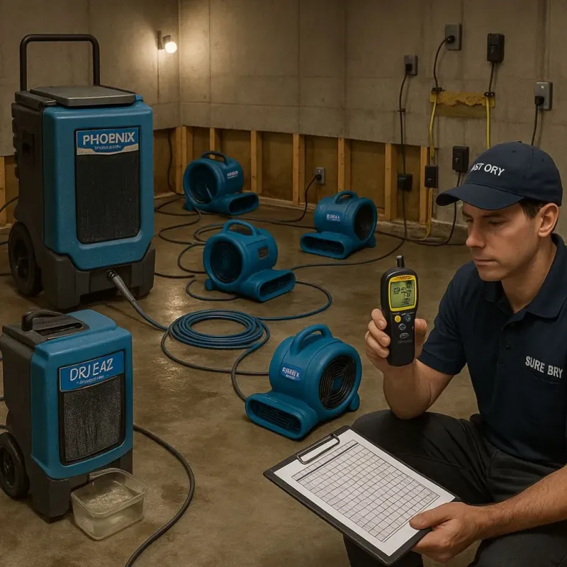Structural Drying and Dehumidification process in Spokane Valley, WA